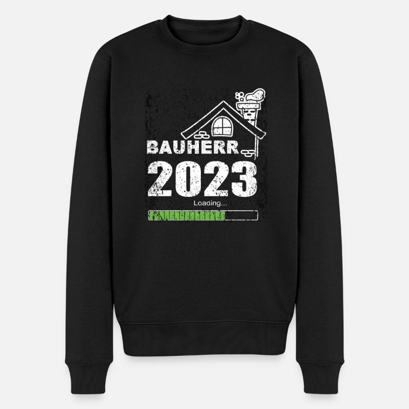 Bauherren geschenk - Bauherr 2023 Loading - Männer Premium Bio Pullover - Schwarz