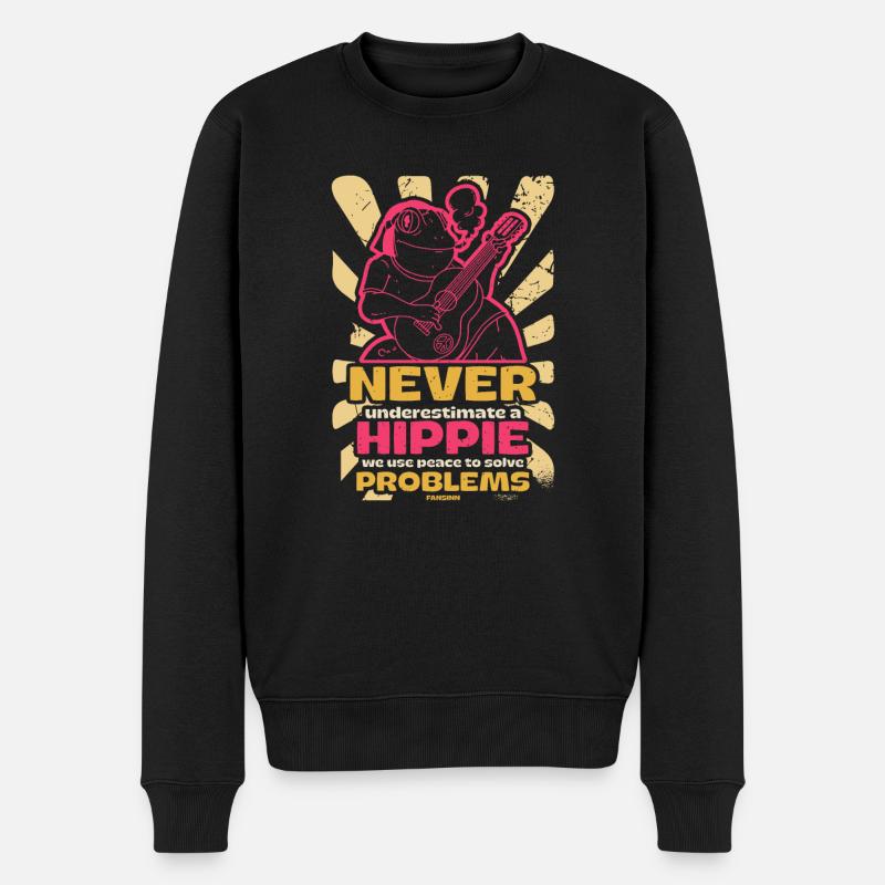 Peace solves all problems Hippie - Men's Premium Organic Jumper - black