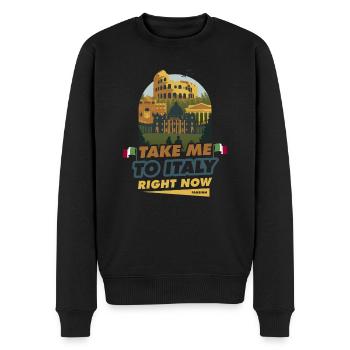 Italien - Männer Premium Bio Pullover - Schwarz - Vorne - Nico (187cm)