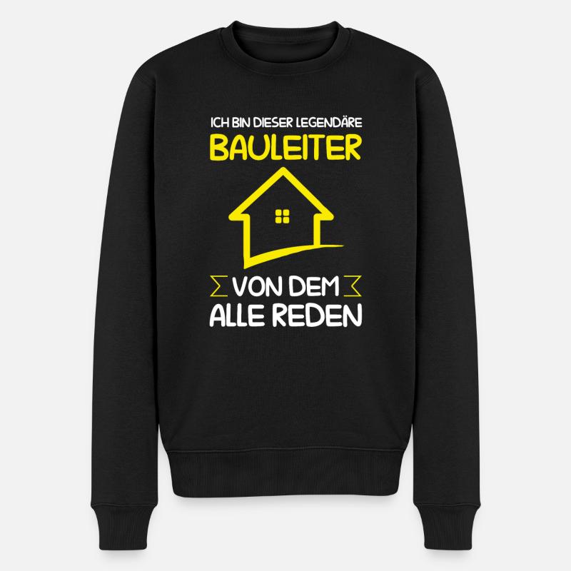 Bauleiter Bauaufsicht Baustellenleiter Geschenk - Männer Premium Bio Pullover - Schwarz