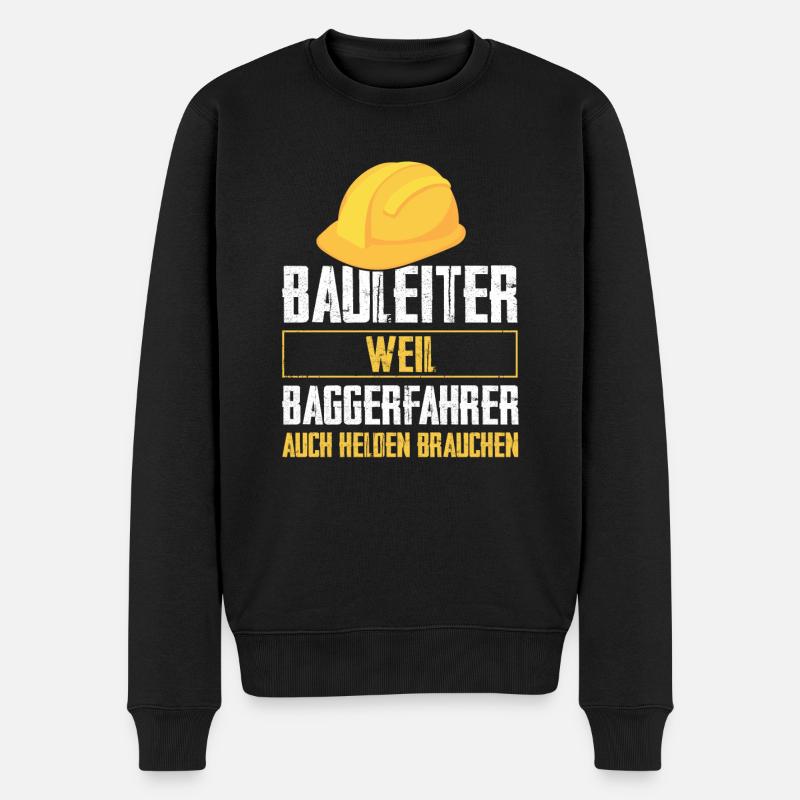 Bauleiter Bauaufsicht Baustellenleiter Geschenk - Männer Premium Bio Pullover - Schwarz