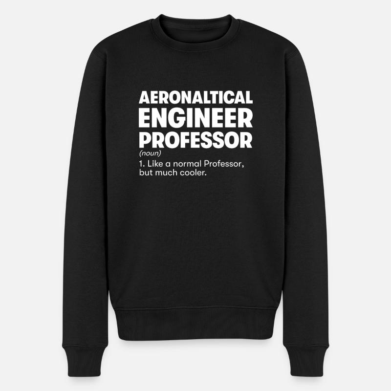 Professor für Luftfahrttechnik - Männer Premium Bio Pullover - Schwarz