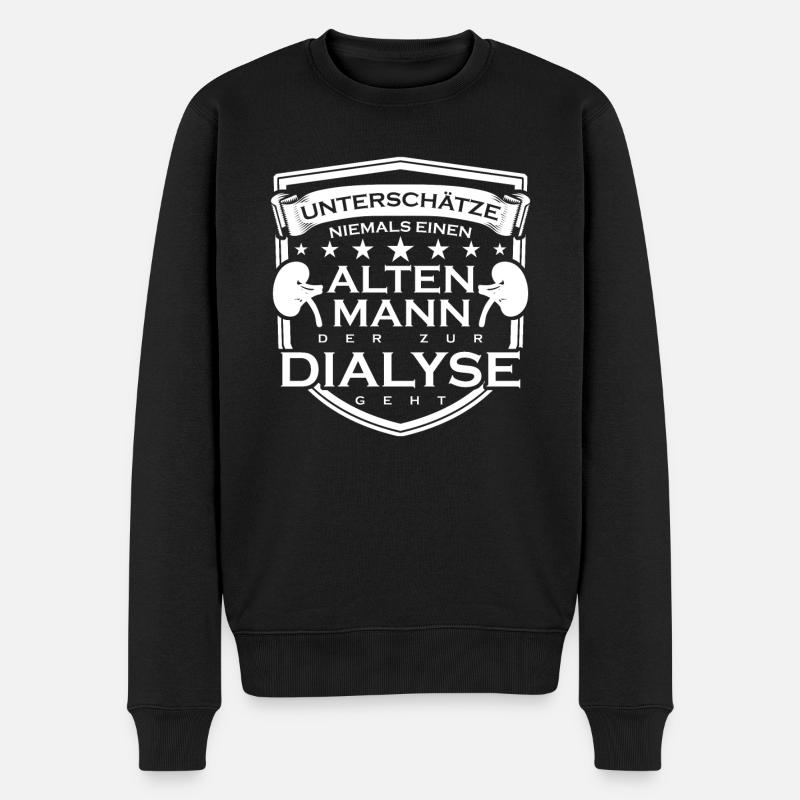 Dialyse Witz Dialyseklinik - Männer Premium Bio Pullover - Schwarz