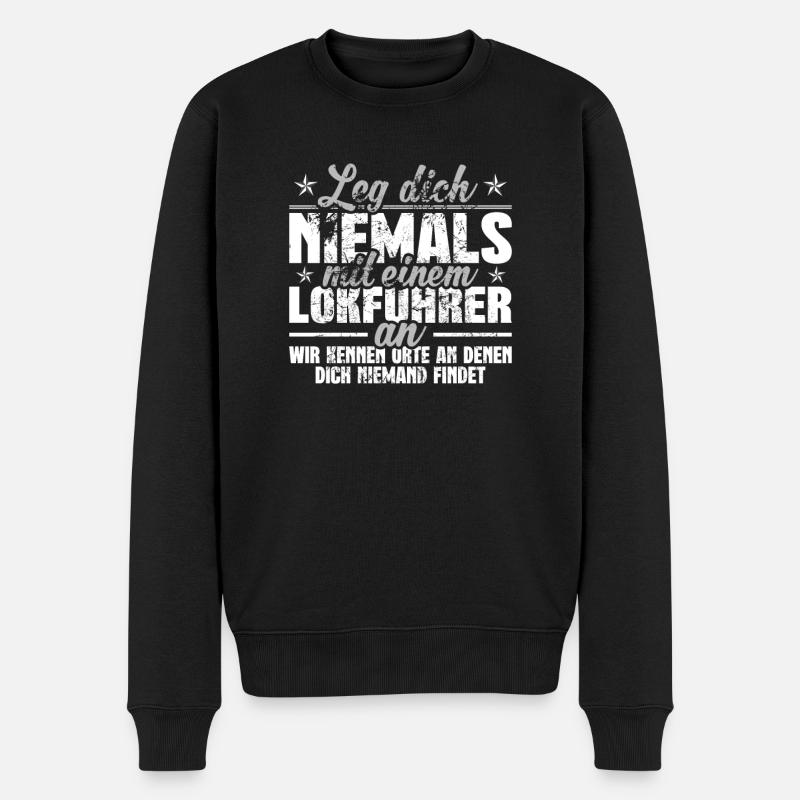 Lokführer - Männer Premium Bio Pullover - Schwarz