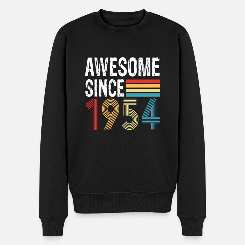 Awesome Since 1954 Geburtstag 1954 Vintage 1954 - Männer Premium Bio Pullover - Schwarz