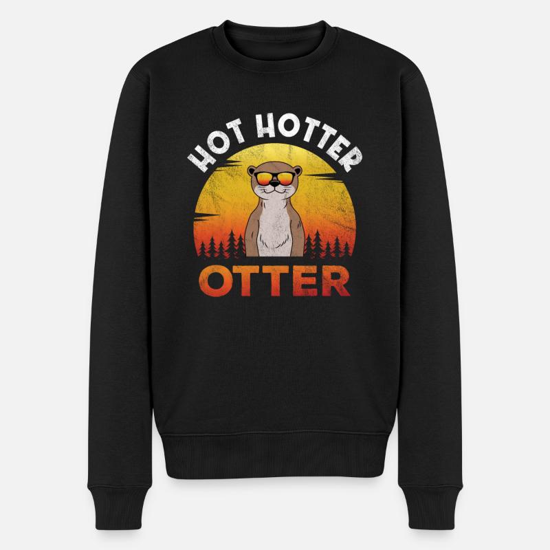 Hot Hotter Otter Wortspiel Doppelbedeutung Otter - Männer Premium Bio Pullover - Schwarz