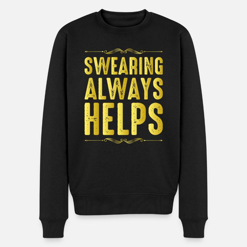 Swearing Always Helps 12 - Männer Premium Bio Pullover - Schwarz