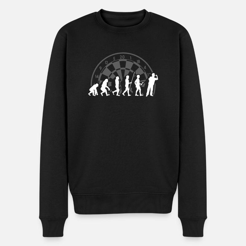 Darts in der Evolution - Männer Premium Bio Pullover - Schwarz