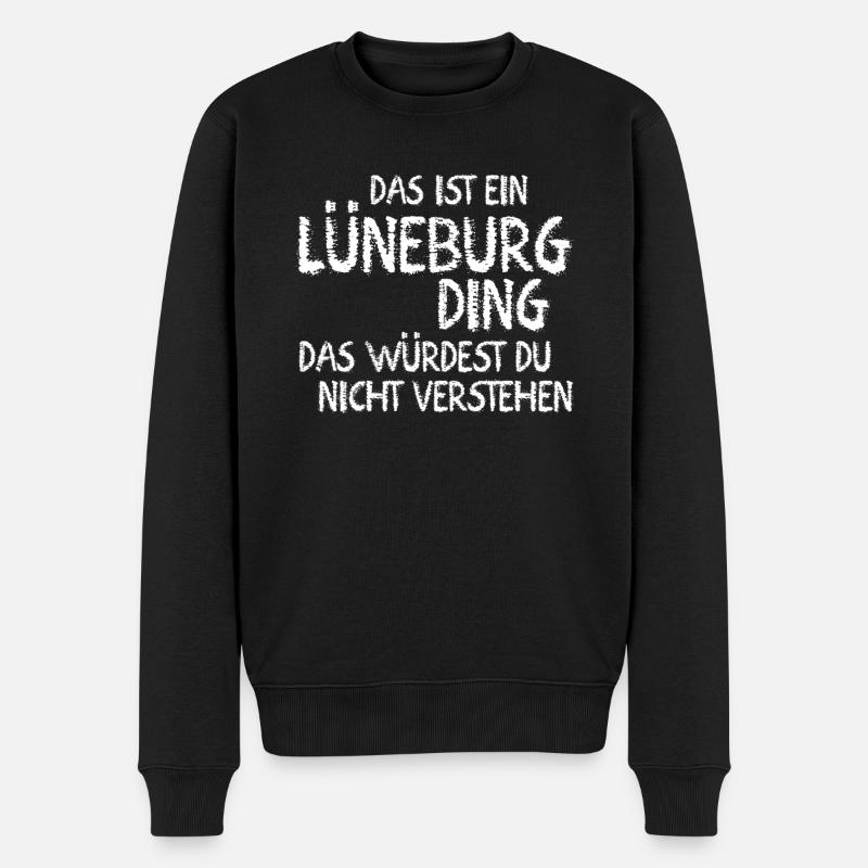 Lüneburg Stadt Lüneburger - Männer Premium Bio Pullover - Schwarz