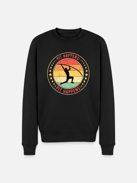 Stabhochspringer Stabspringer Pit Happens - Männer Premium Bio Pullover - Schwarz