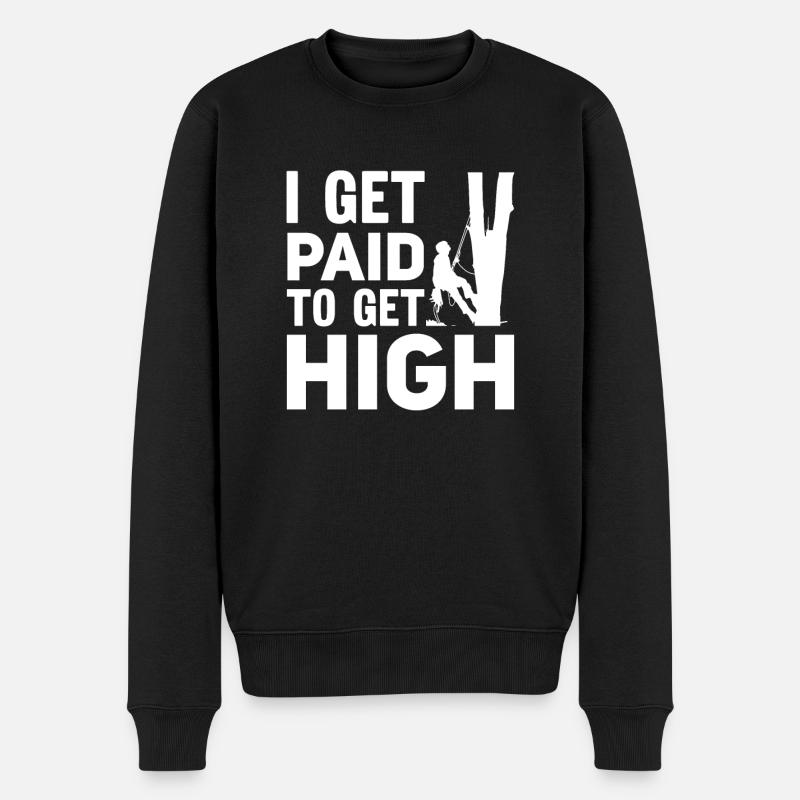 Baumkletterer Arborist Holzfäller Baumpfleger - Männer Premium Bio Pullover - Schwarz