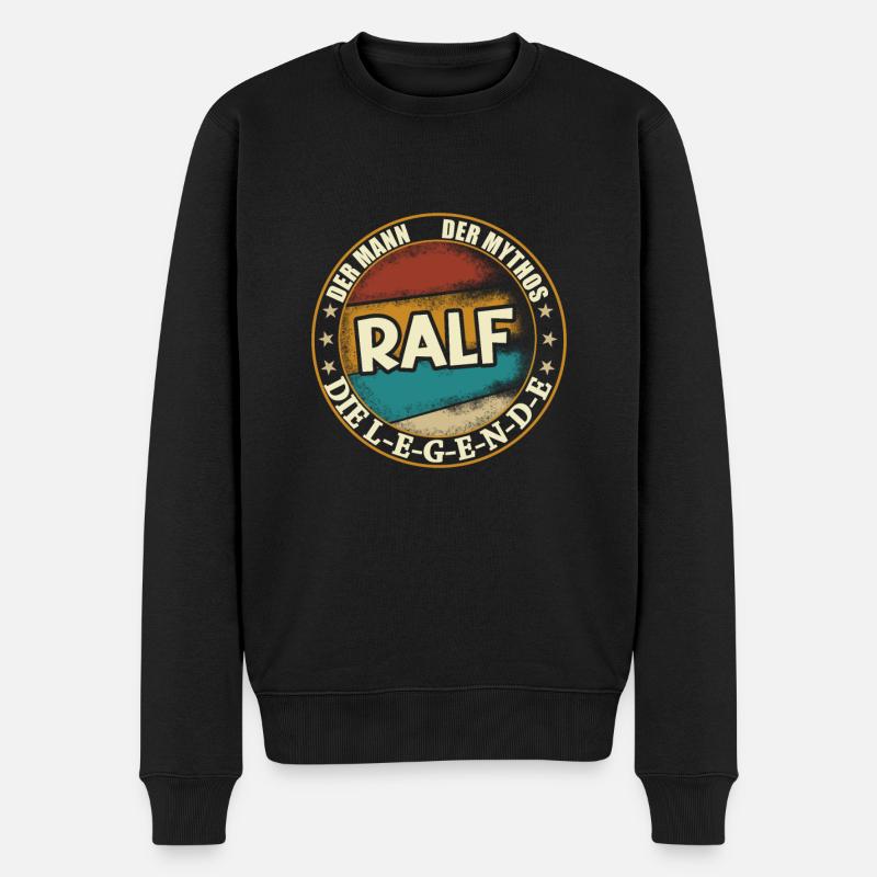 Ralf Vorname Name Geburtstag - Männer Premium Bio Pullover - Schwarz