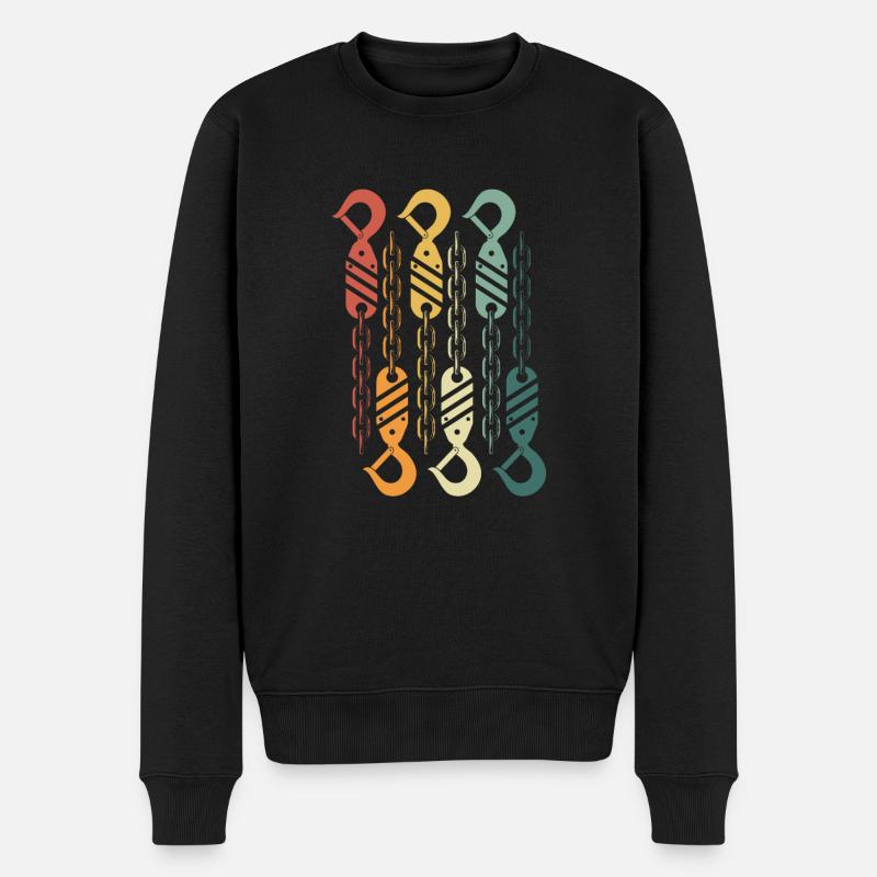 Bunte Abschlepphaken - Männer Premium Bio Pullover - Schwarz