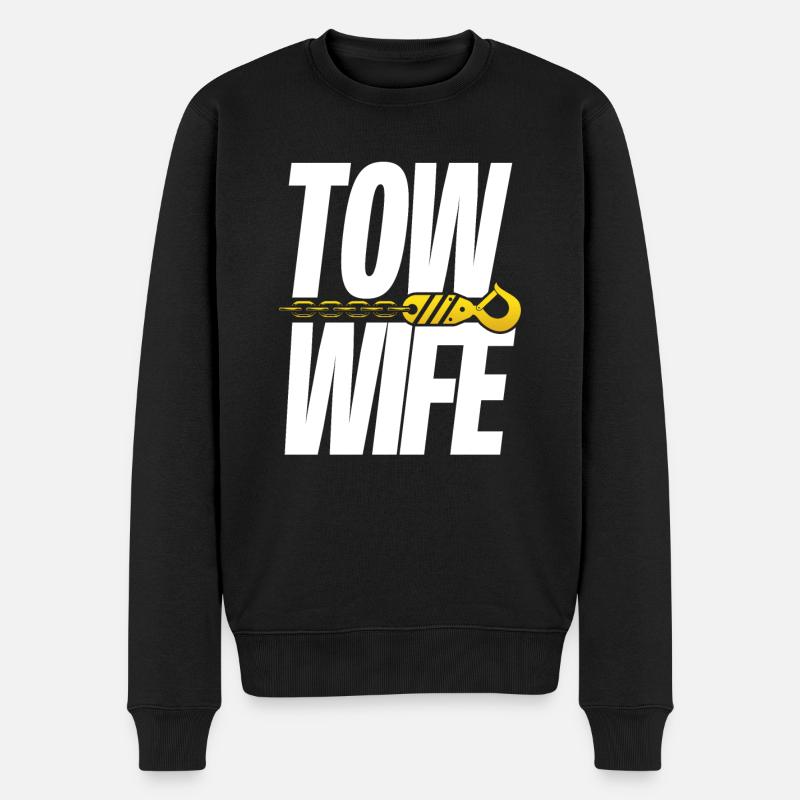 Frau Des Abschleppfahrers - Männer Premium Bio Pullover - Schwarz