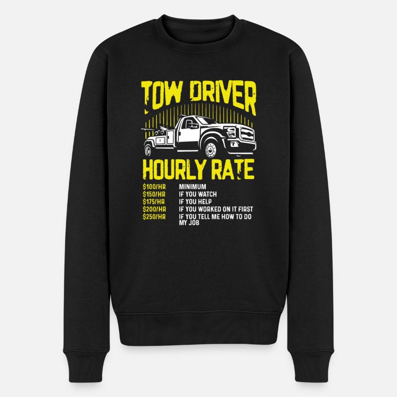 Abschleppfahrer Stundensatz - Männer Premium Bio Pullover - Schwarz