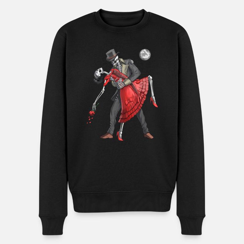 Goth Skelette tanzen - Männer Premium Bio Pullover - Schwarz