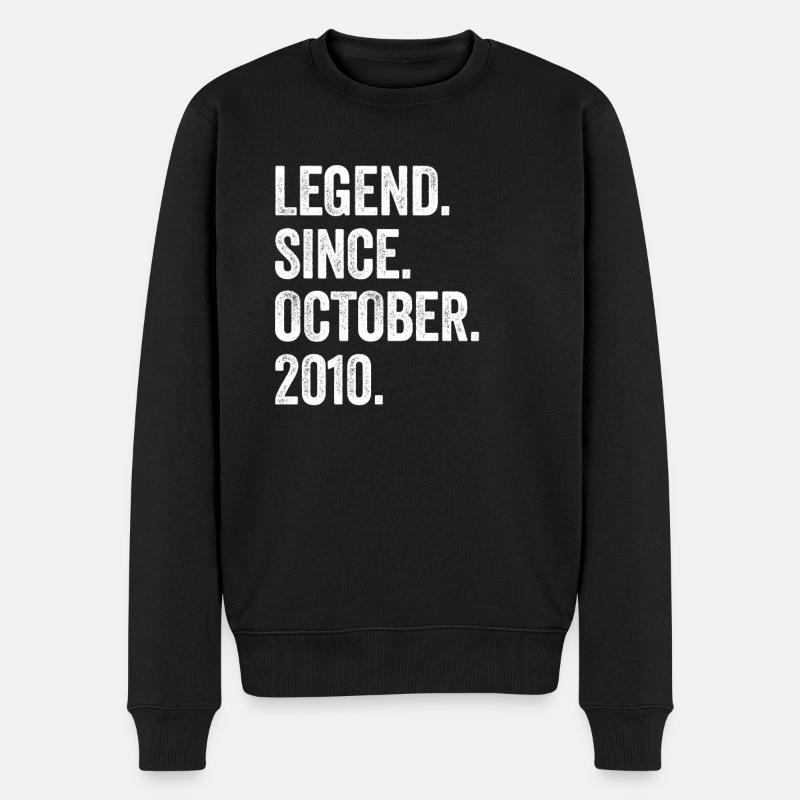 Legend Since October 2010 12. Geburtstag - Männer Premium Bio Pullover - Schwarz