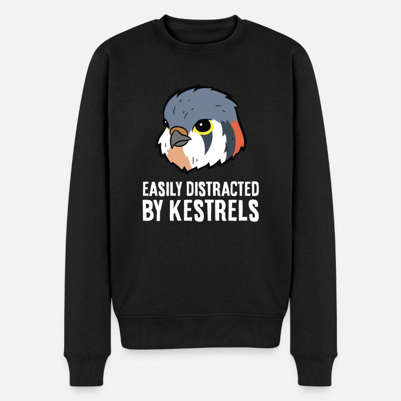 Easily Distracted By Kestrels - Men's Premium Organic Jumper - black