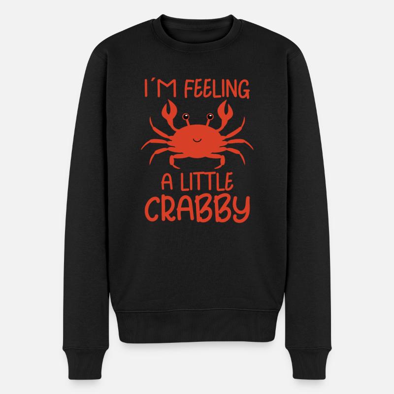Krabbenkrabbenkrabbenflüsterer Krabbenjagdfischer - Männer Premium Bio Pullover - Schwarz