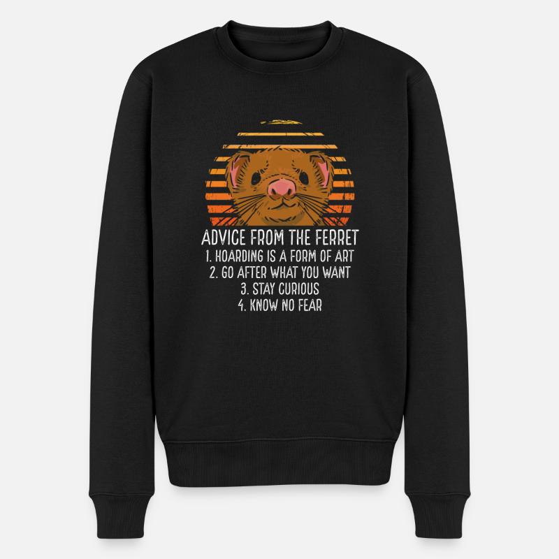 Ratschläge Vom Frettchen - Männer Premium Bio Pullover - Schwarz
