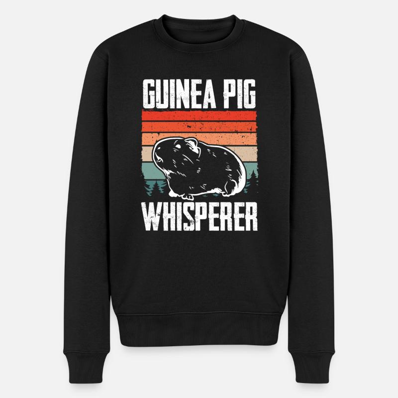 Meerschweinchenflüsterer Retro - Männer Premium Bio Pullover - Schwarz