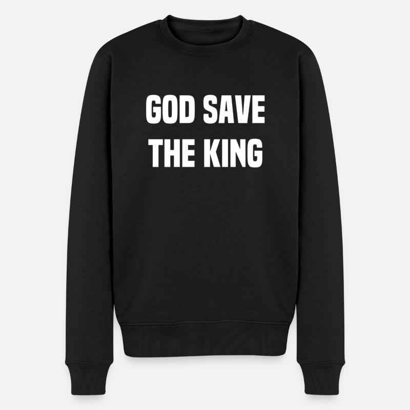 God save the king - Männer Premium Bio Pullover - Schwarz