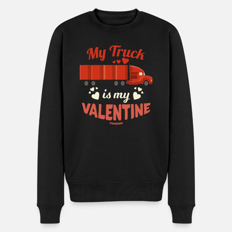 Mon camion est ma Saint-Valentin - Pull Premium bio Homme - noir