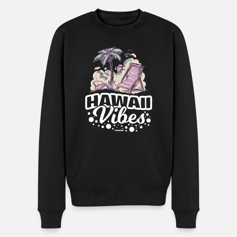 Hawaii - Männer Premium Bio Pullover - Schwarz