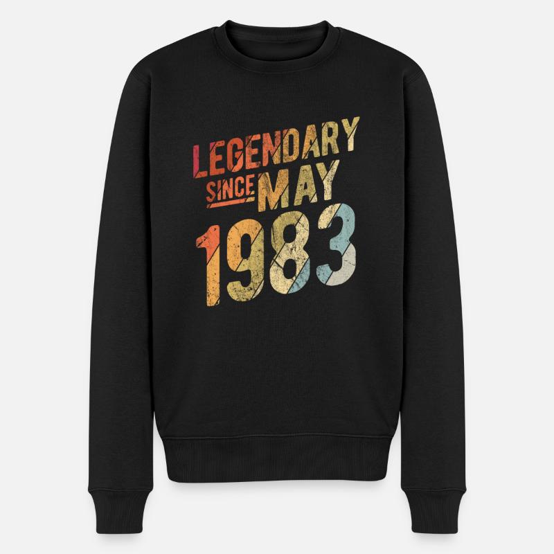 40th Birthday Gift Legendary Since May 1983 40 Yea - Männer Premium Bio Pullover - Schwarz