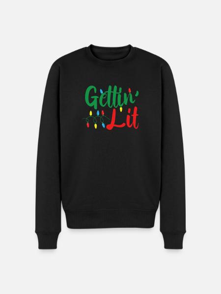Light Christmas candles - Men's Premium Organic Jumper - black