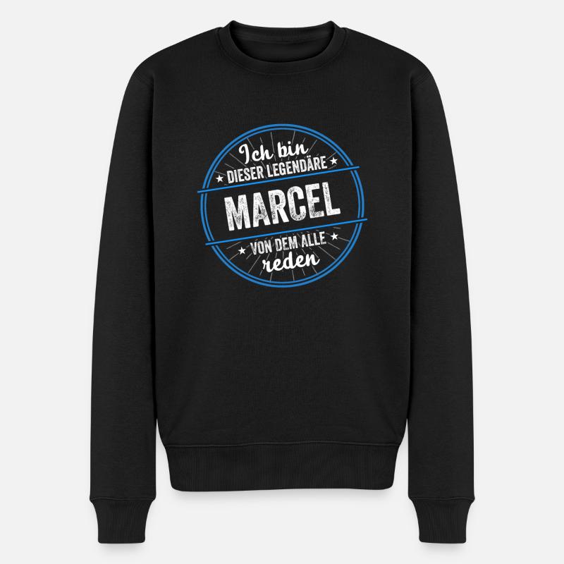 Ich bin dieser legendärer Marcel Name - Männer Premium Bio Pullover - Schwarz