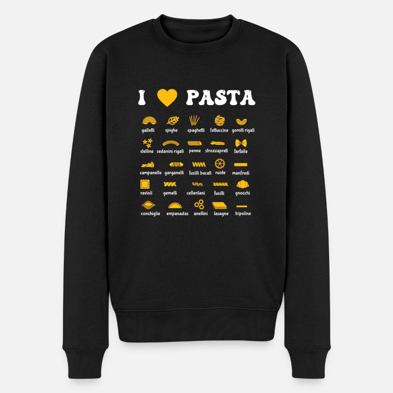 Pasta Sorten Spaghetti Nudeln Italien Geschenk - Männer Premium Bio Pullover - Schwarz