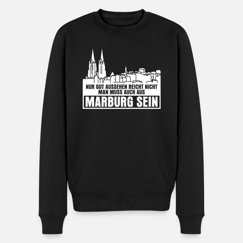 Marburg Spruch Witz Marburger - Männer Premium Bio Pullover - Schwarz