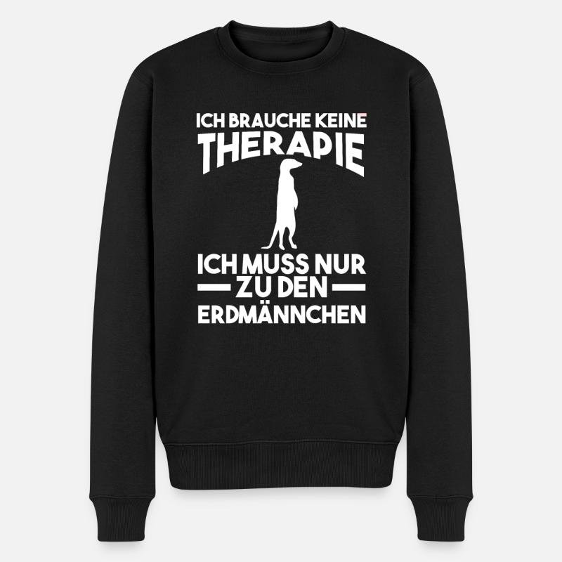 Erdmännchenliebhaber Erdmännchen - Männer Premium Bio Pullover - Schwarz