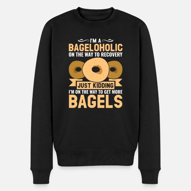 Bagel Spruch Geschenk - Männer Premium Bio Pullover - Schwarz