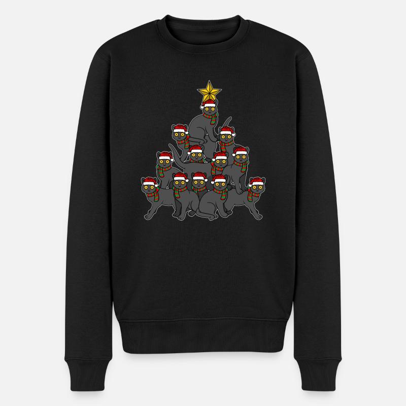 Arbre de Noël Black Cat - Pull Premium bio Homme - noir