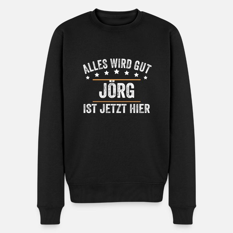 Jörg Vorname Name Geburtstag - Männer Premium Bio Pullover - Schwarz