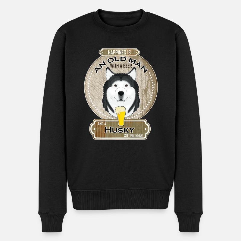 Husky Dad Amateur de bière - Pull Premium bio Homme - noir