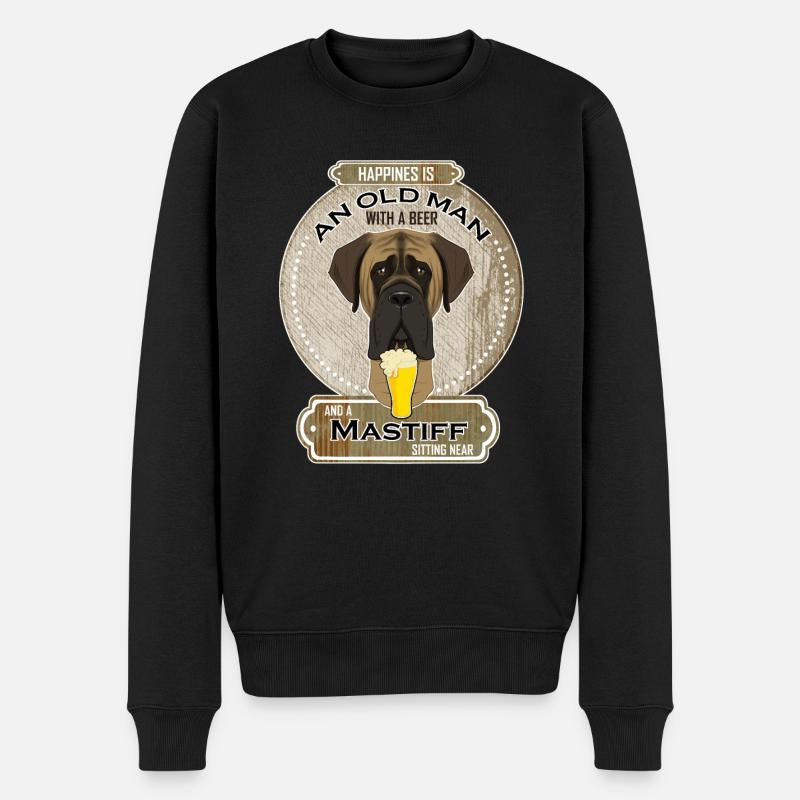 Mastiff Dad Beer Lover - Männer Premium Bio Pullover - Schwarz
