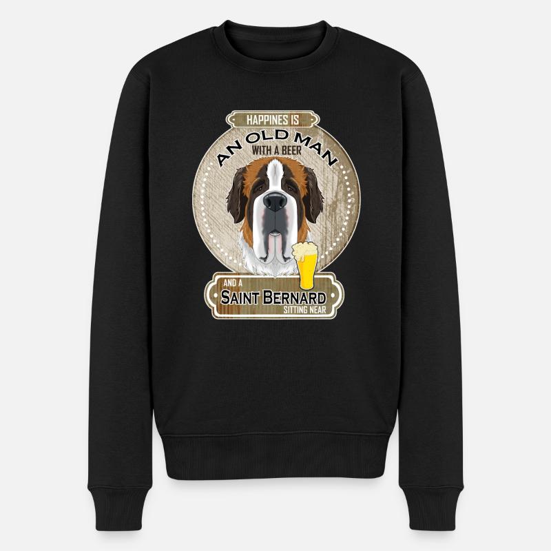Saint Bernard Dad Beer Lover - Männer Premium Bio Pullover - Schwarz
