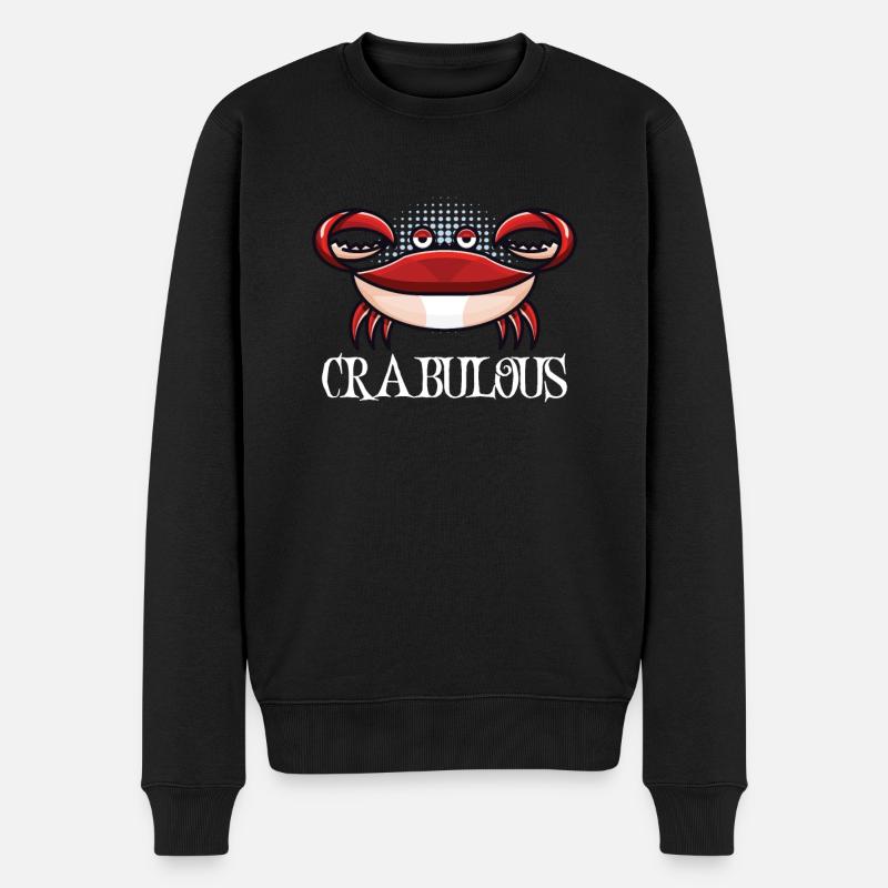 Krabbenkrabbenkrabbenflüsterer Krabbenjagdfischer - Männer Premium Bio Pullover - Schwarz