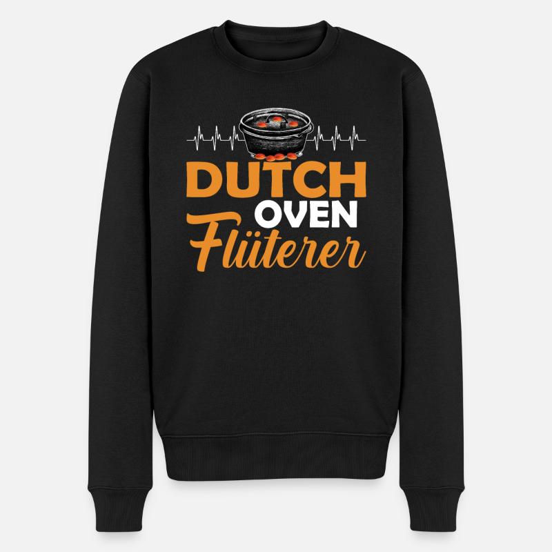 Dutch Oven Flüsterer Dopfen Outdoor - Männer Premium Bio Pullover - Schwarz