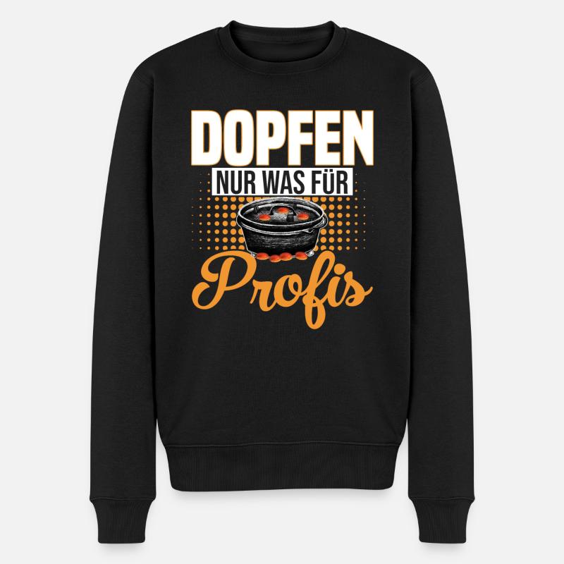Dutch Oven Dopfen nur was für Profis - Männer Premium Bio Pullover - Schwarz