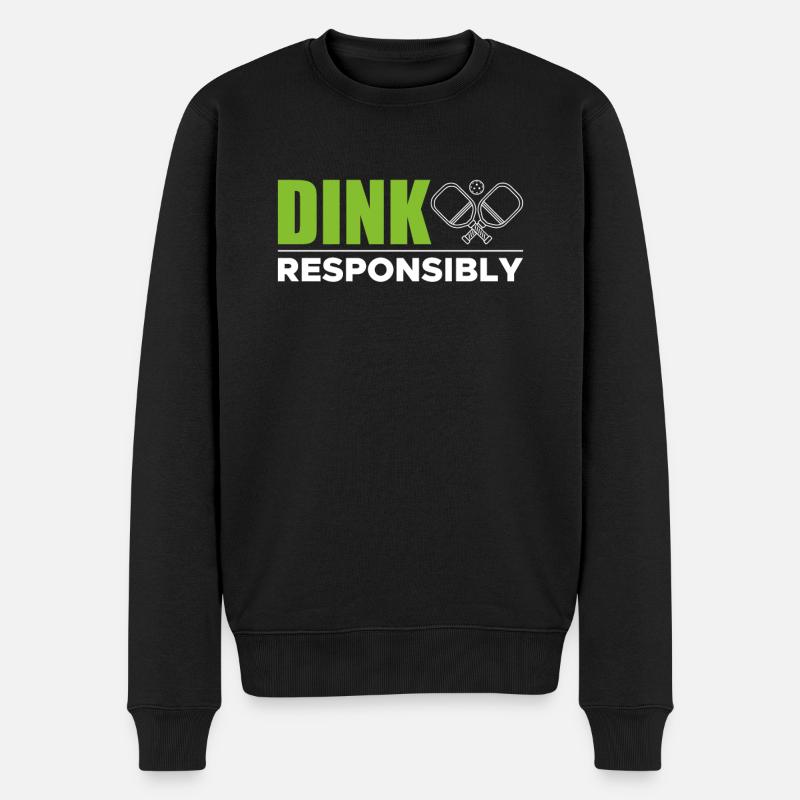 Dink Responsibly Shirt Pickleball - Männer Premium Bio Pullover - Schwarz
