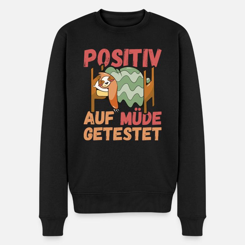 Positiv auf Müde getestet Sloth Fun - Männer Premium Bio Pullover - Schwarz