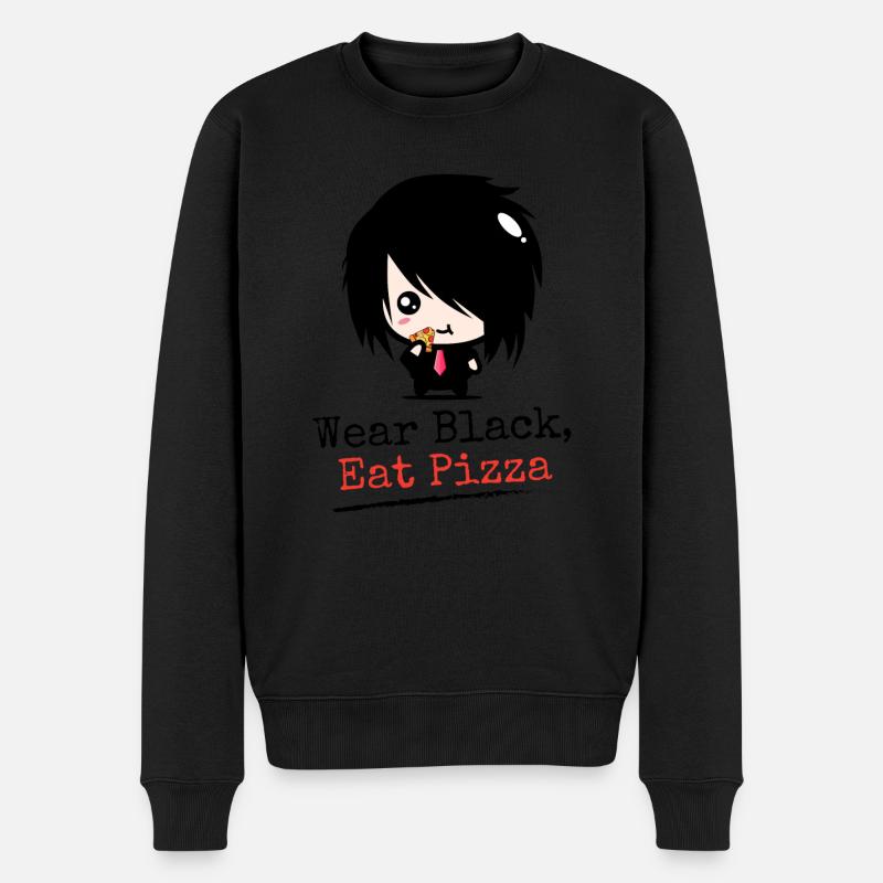 Portez des | à pizza Black Eat Vêtements Emo garçons | Emocoree - Pull Premium bio Homme - noir
