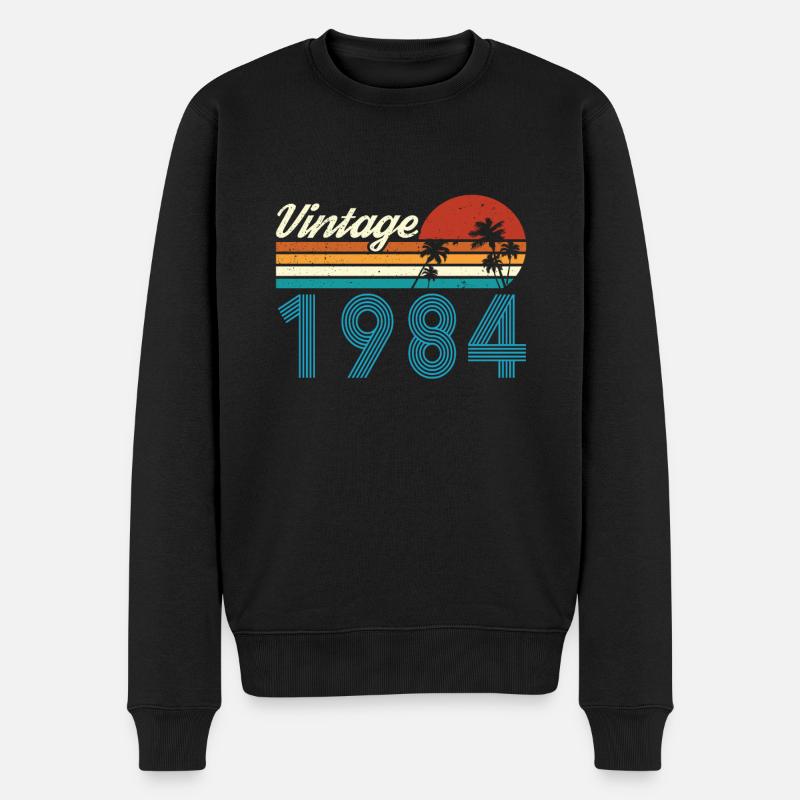 Vintage 1984 Vintage Geburtstag Retro Vintage - Männer Premium Bio Pullover - Schwarz