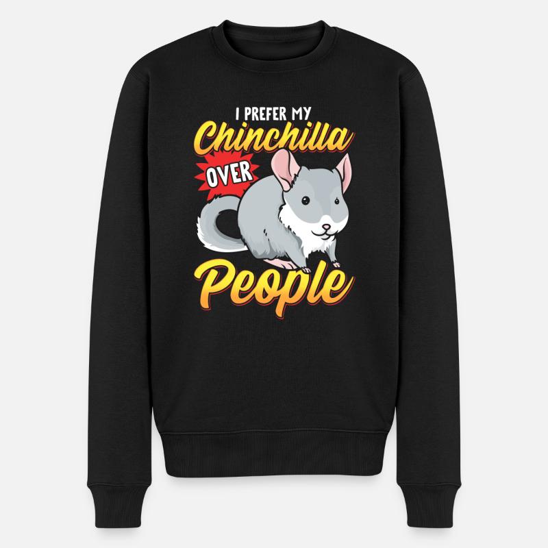 Chinchilla À propos des gens - Pull Premium bio Homme - noir