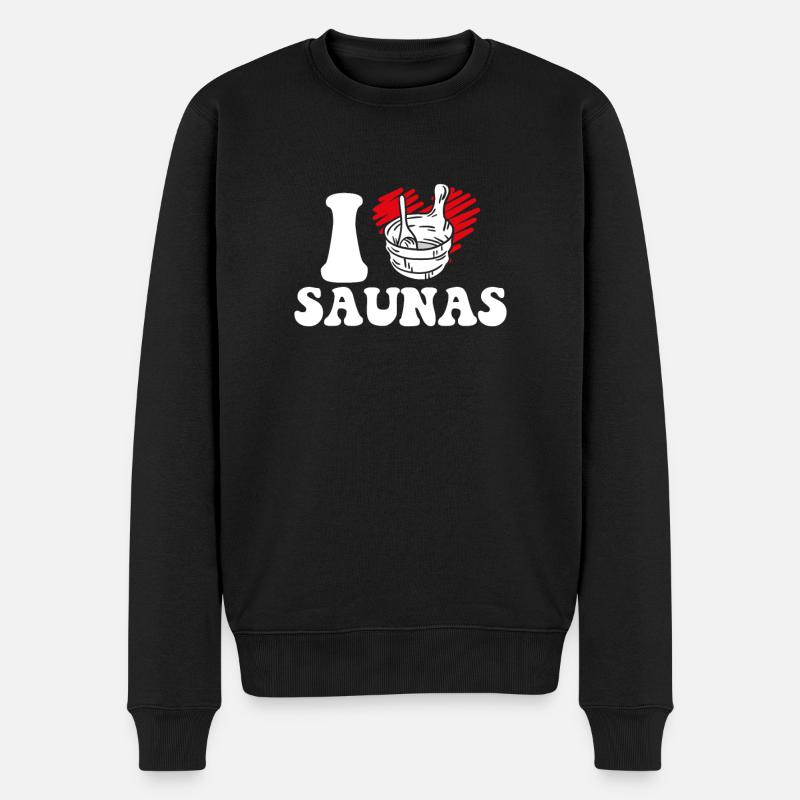 J’adore les saunas - Pull Premium bio Homme - noir
