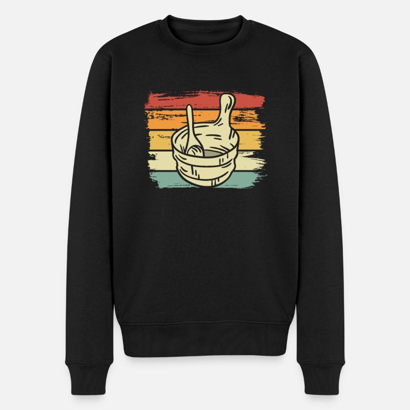 Saunakübel Retro - Männer Premium Bio Pullover - Schwarz